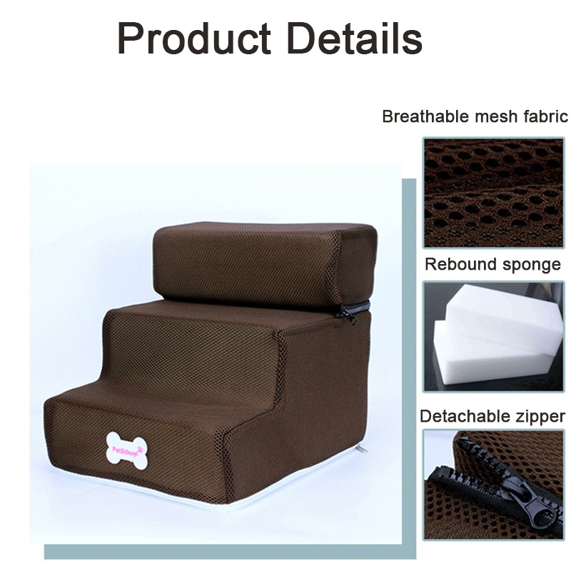 Hamaca para perros, escaleras para mascotas, 3 escalones para perros pequeños, gatos y mascotas, rampa, escalera, antideslizante, extraíble, cama para perros, escaleras, suministros para mascotas